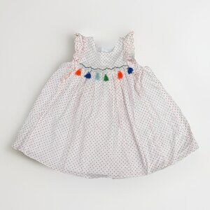 Pippa and Julie White Swiss Dot Dress with Colorful Tassels size 24 Months